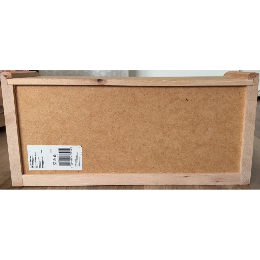 Natural Raw Wood Roll Top Bread Box Bread Bin